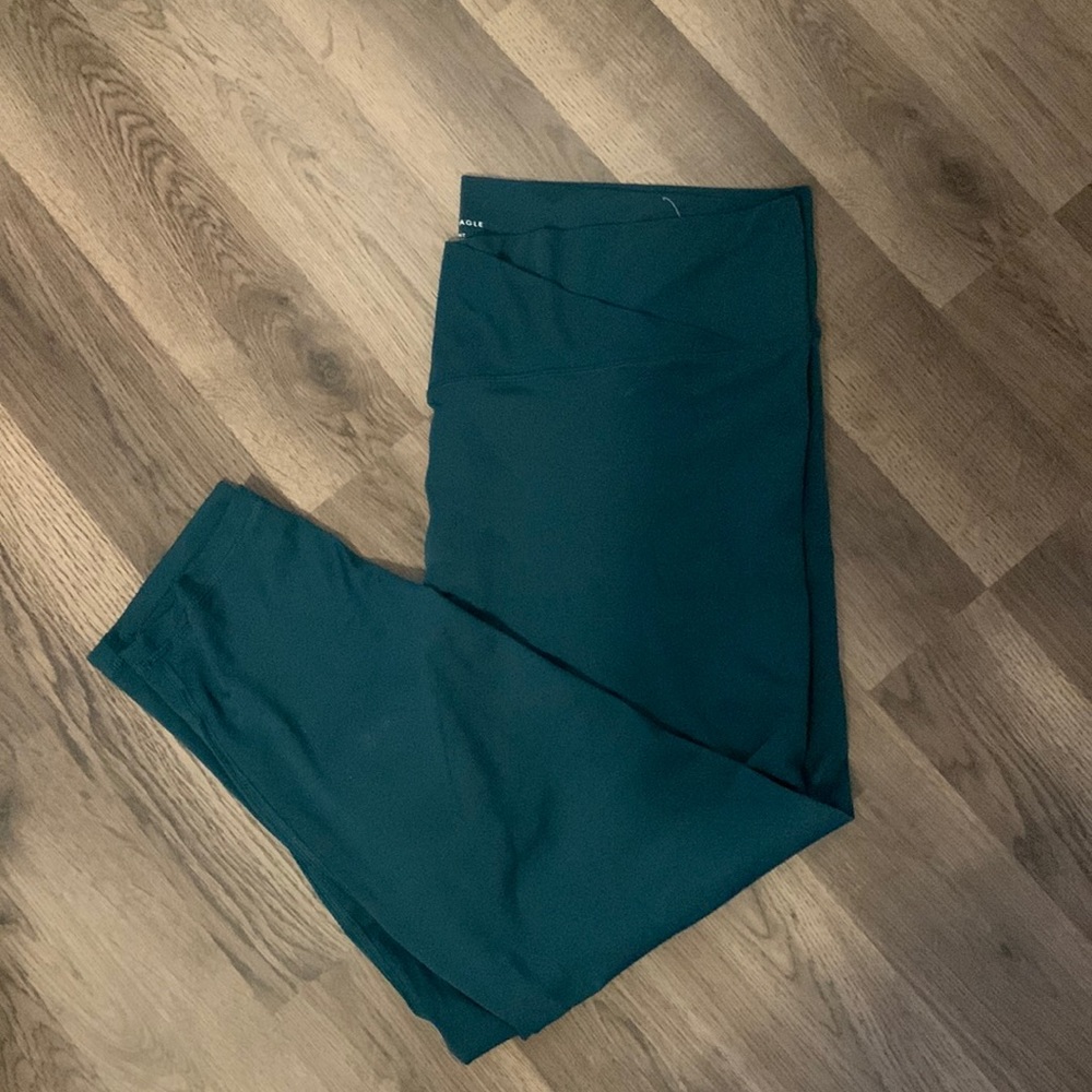 Teal 7/8 crossover leggings